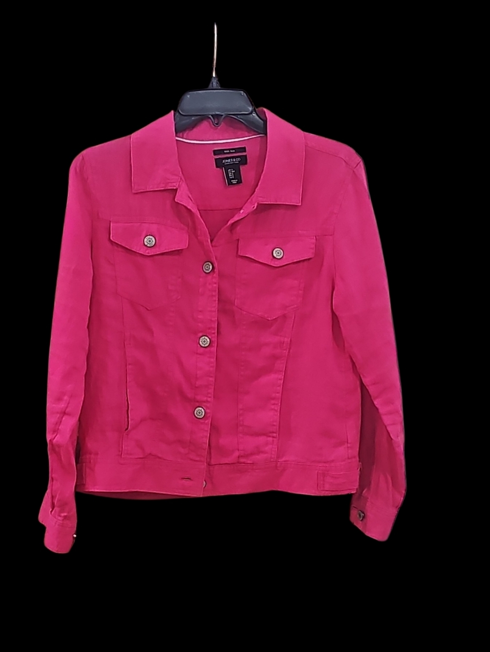 Jones New York Linen Hot Pink Jacket Sz S EUC - Picture 4 of 9